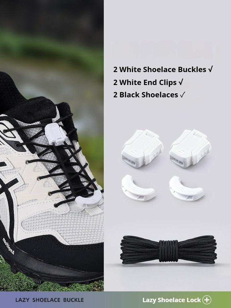 1 Paar No-Tie Schnürsenkel für Sneaker Faulenzer Schnürsenkel Schnalle Schneller Wechsel Einmal ziehen zum Mitnehmen Druckverschluss Einfaches An-/Ausziehen