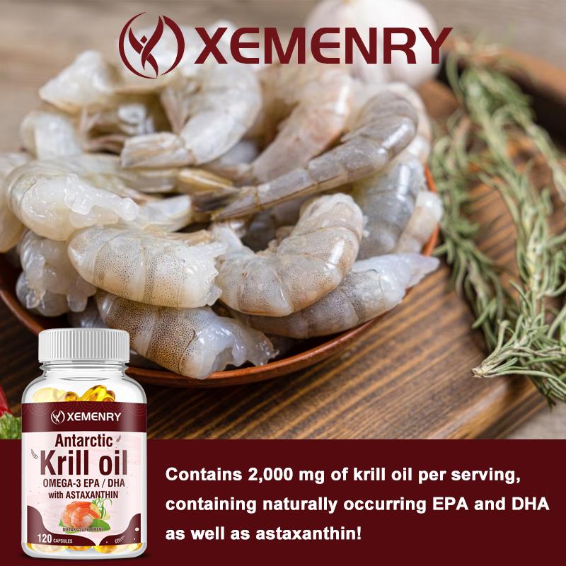 XEMENRY - 2000mg Antarctic Krill Oil Softgels - Heart, Brain, and Joint Health