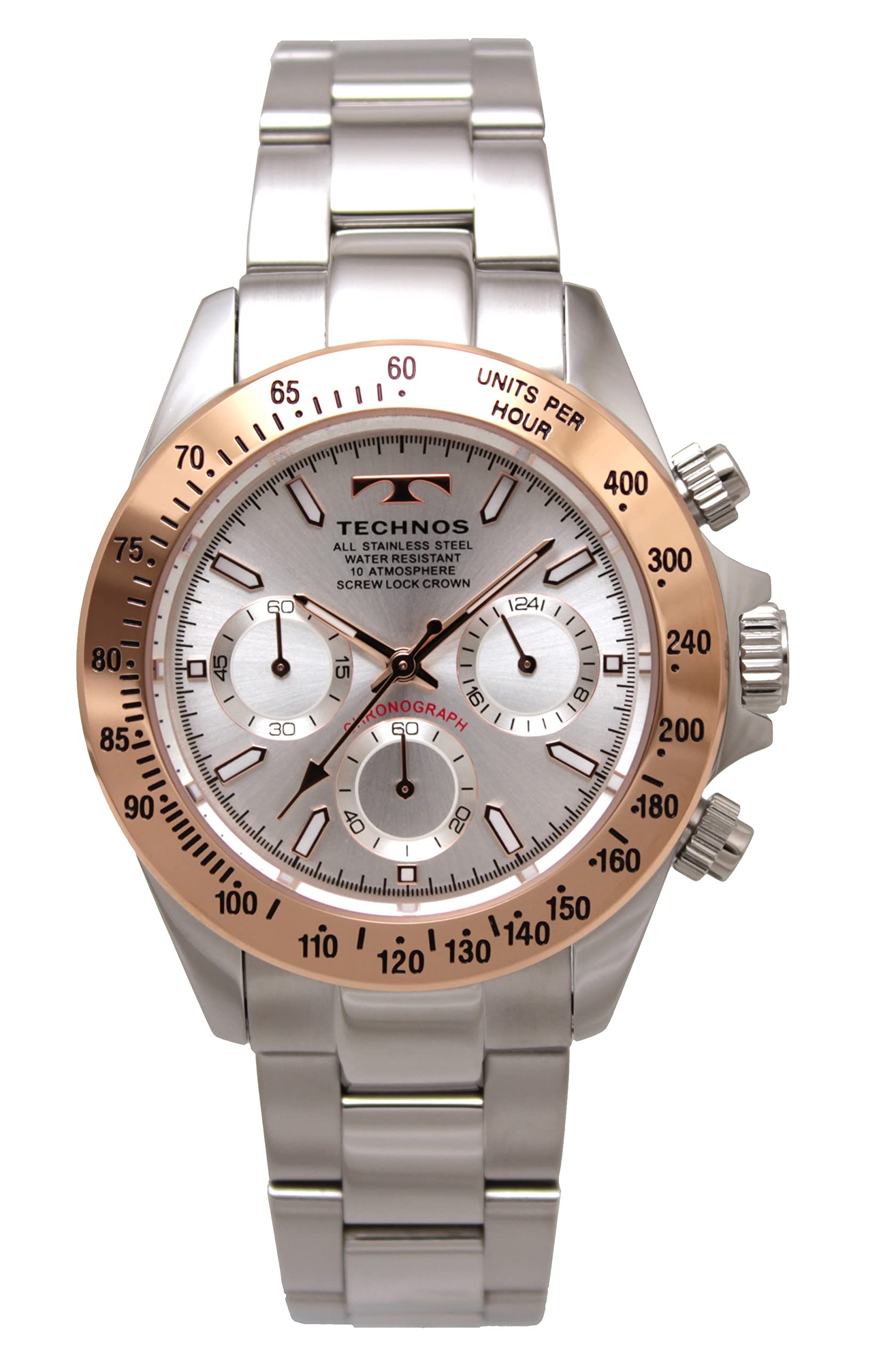 

[Technos] Часы-хронограф 10 ATM Водонепроницаемость T4B73PS Мужские Серебряные