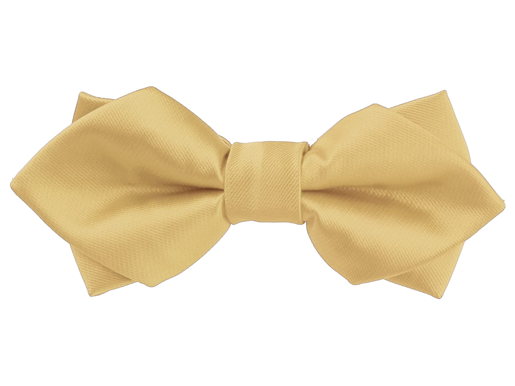 

[Elerevyo] Men s Pre-tied Bow Tie, Diamond Pointed Solid Bow Tie, Formal Wedding Tie, Champagne, One Size