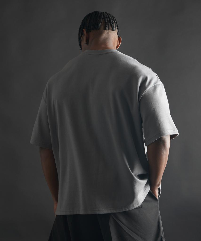 PHERMENON Super Oversized Logo Short Sleeve T-Shirt - Charcoal