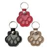 Faux Leather Pet Memorial Keychain Paw Shaped Keepsake Key Chain Easy to Use Pet Hair Storage Bag Key Holder