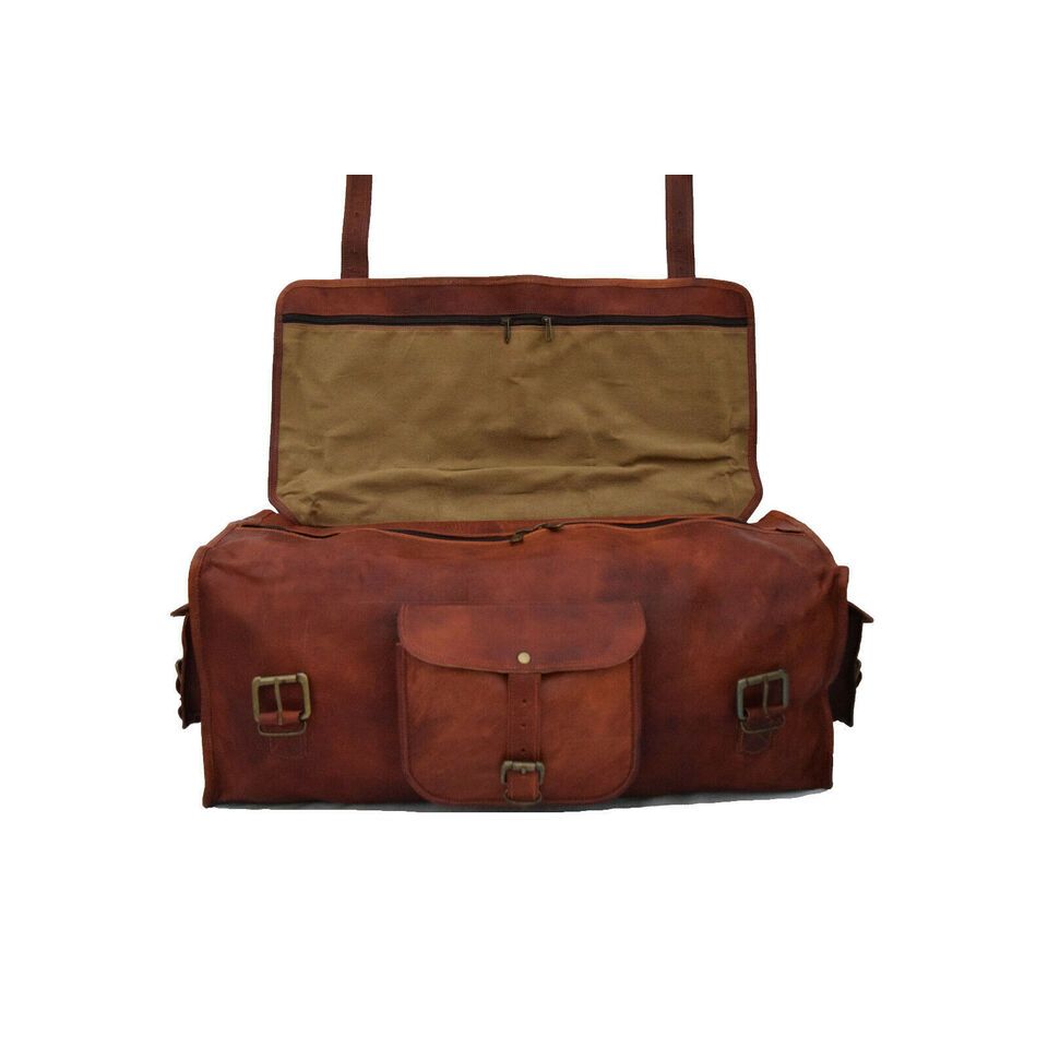 Geantă de noapte mare din piele naturală Strong duffle travel sală de gimnastică pentru noapte Nou pentru bărbați