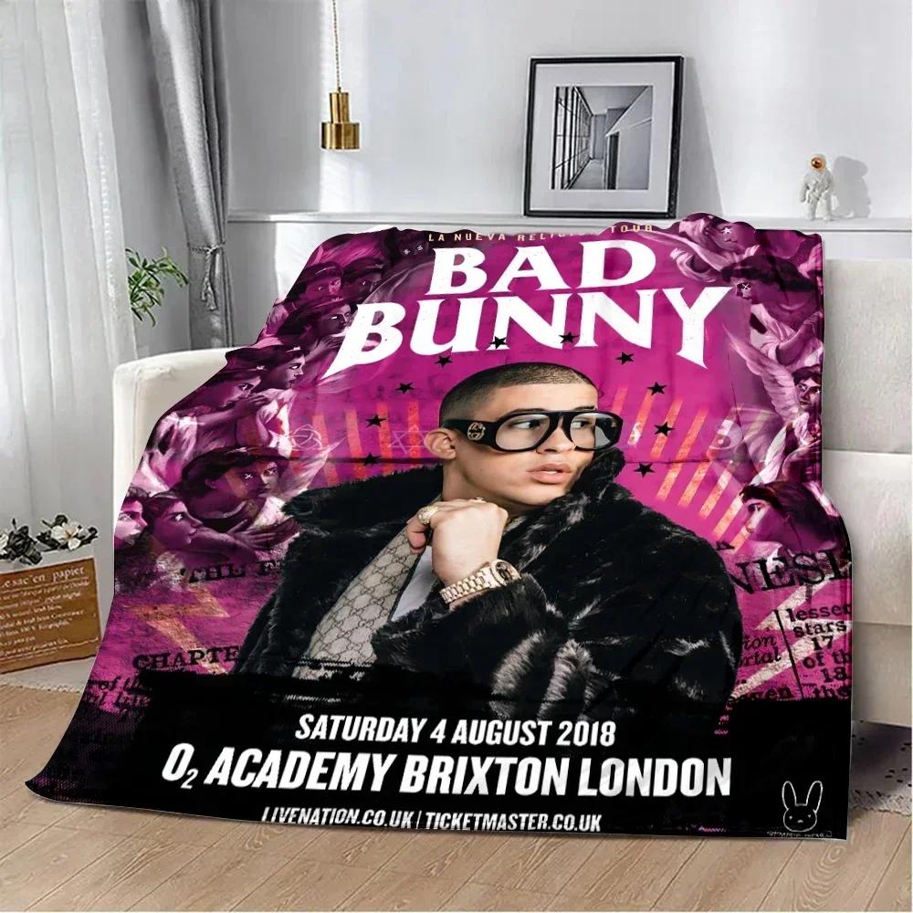 Yo Perreo Sola Bad Bunny Bedruckte Decke Picknickdecken Warme Decke Weiche und Bequeme Decke Haus Reise Geburtstagsgeschenk
