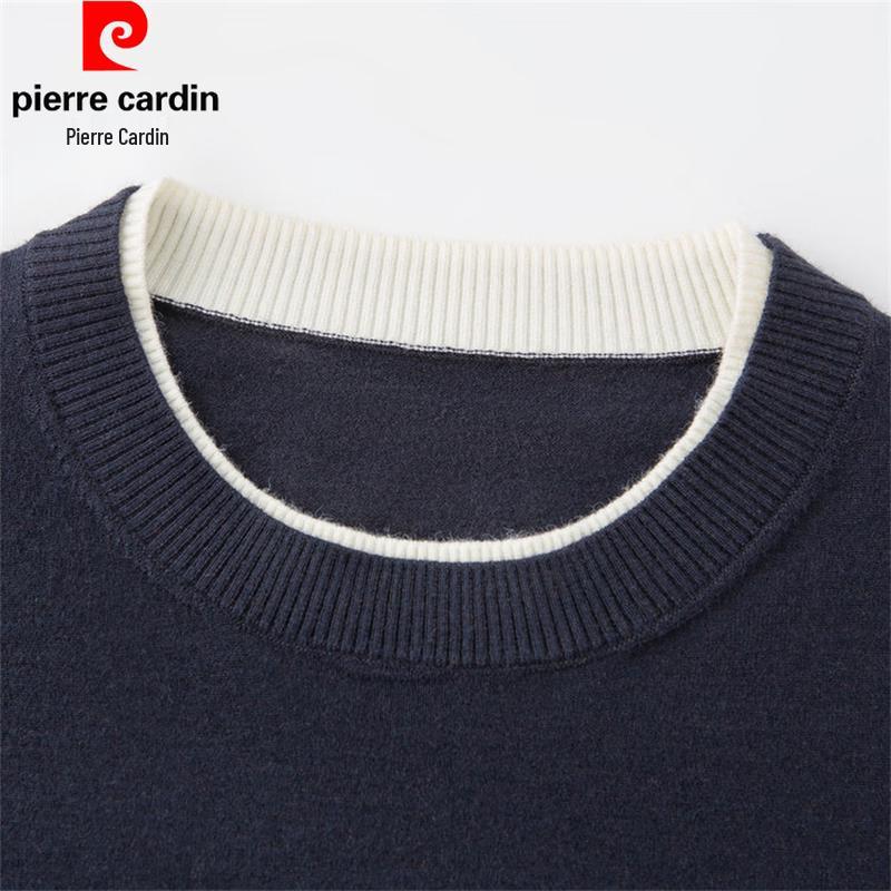 Pierre Cardin Men's Anti-Bacterial Solid Crew Neck Wool-Blend Knit Sweater