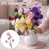 Creative 6 Heads Simulated Rose Bouquet Vintage Soft Simulation Flowers Silk Rose Home Decoration Photography Props