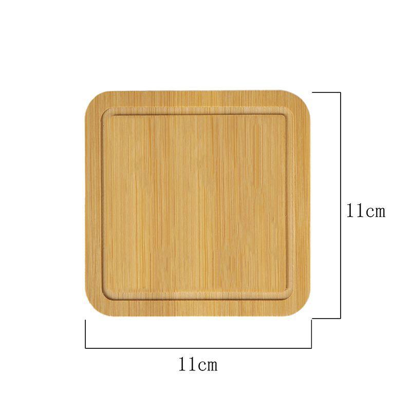 1PC Bamboo Tray Wood Saucer Flower Pot Tray Cup Pad Coaster Plate Kitchen Decorative Plate Creative Coaster Coffee Cup Mat