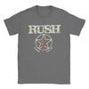 Rush Band T Shirt Men's Pure Cotton Novelty T-Shirts Crewneck Tees Short Sleeve Clothing Summer