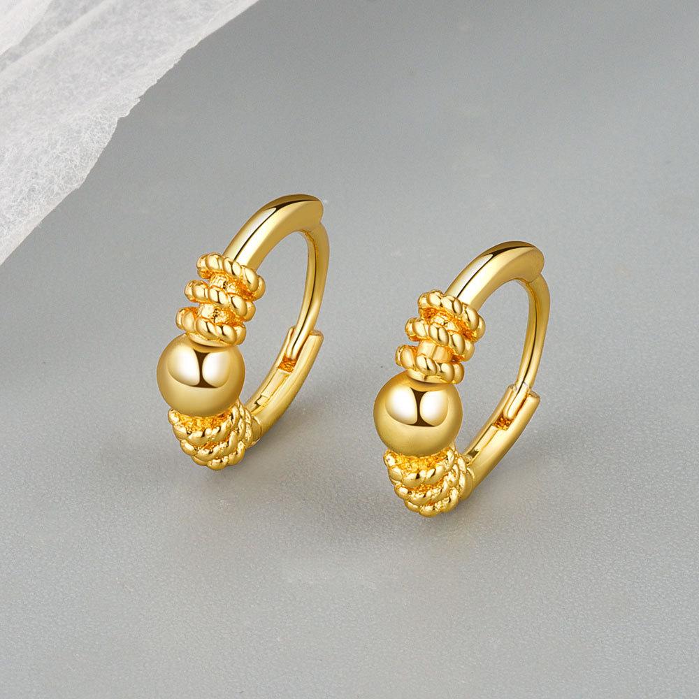 Minimalist Cold Exquisite Small Circle Stud Earrings Personalized Fashion Hoop Earrings For Women Jewelry золотой