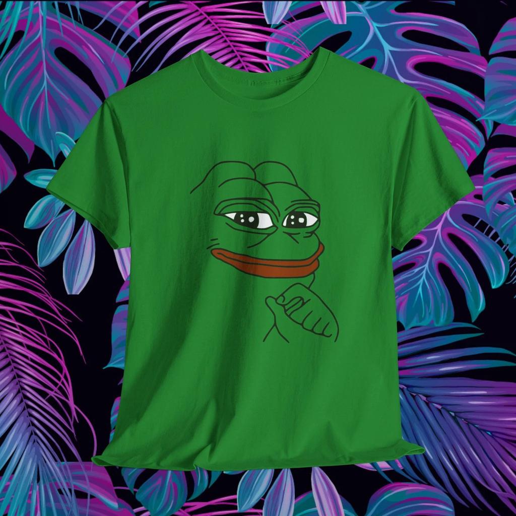 Pepe Frog Meme Shirt 4Chan Funny Cotton Green Unisex