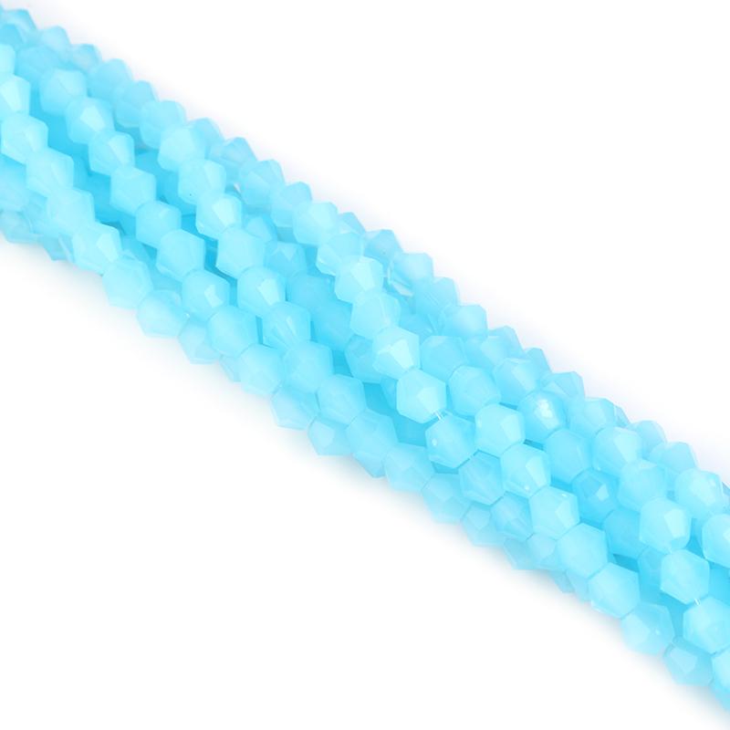 Apx 95pcs/Strand 4mm Shiny Crystal Beads Bicone Beads Faceted Glass Beads Loose Spacer Beads for Bracelet DIY Jewelry Making