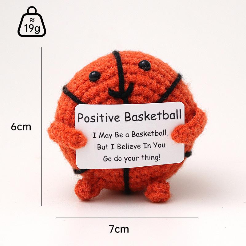 Positive Crochet Dog Doll With Affirmation Card Home Room Decoration Funny Handmade Plush Wool Doll Ornaments Christmas Gifts
