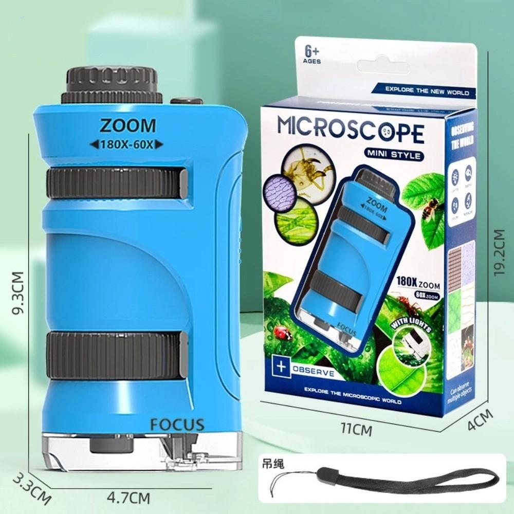 Zoom 60x-180x Portable Microscope Kids Science Toy Little Scientist Microscope
