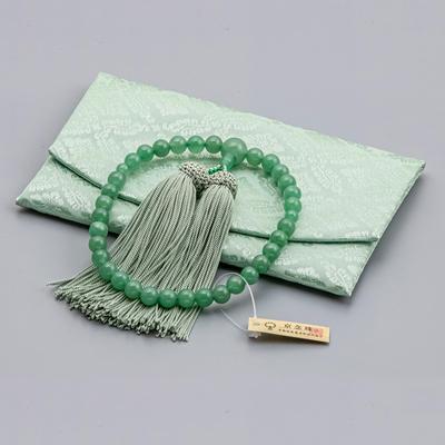 Buddhist Altar Shop - Prayer Beads Set with Pouch - Suitable for Funerals and Memorial Services - Made In Japan - Usable by All Buddhist Sect