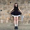 Small French Black Sleeveless Dress Children's Summer Elegant New Popular Temperament Waist Puffy Short Skirt