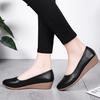 Spring and Summer New Light Mouth Pointed Wedge Heel Solid Color Casual Mother Fashion Shoes