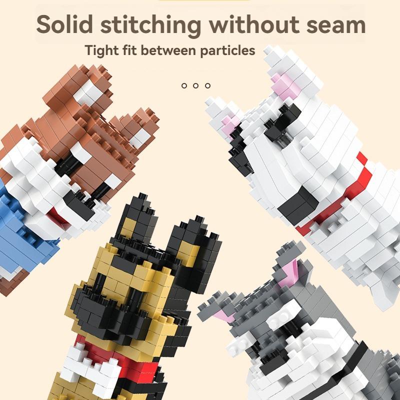 Creative Design 8 Styles Compact Dog Micro Assembling Modules Set Particles Cartoon Animal Model DIY Putting Together Bricks Kids Birthday