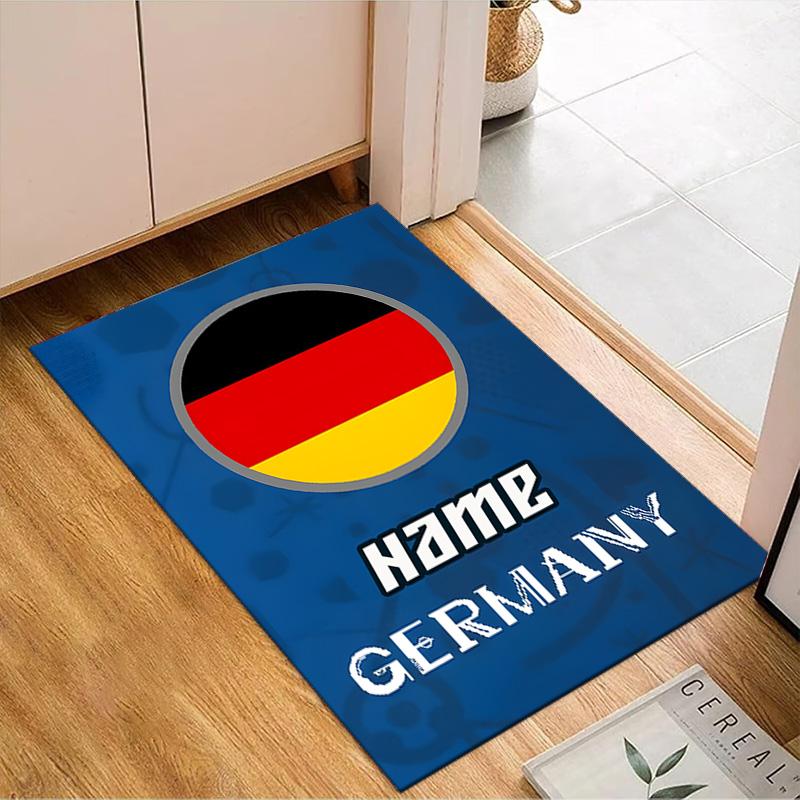 Custom Name Germany Flag Rug Game Carpet, Floor Mat for Bedroom Living Room Entryway Rug, Home Decor Idea Gift for Christmas birthday