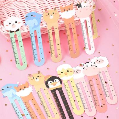 50pcs/bag Cute Animal Bookmarks Paper Ruler for Kids Birthday Party Favor Classroom Prize Back To School Stationery Children Gif