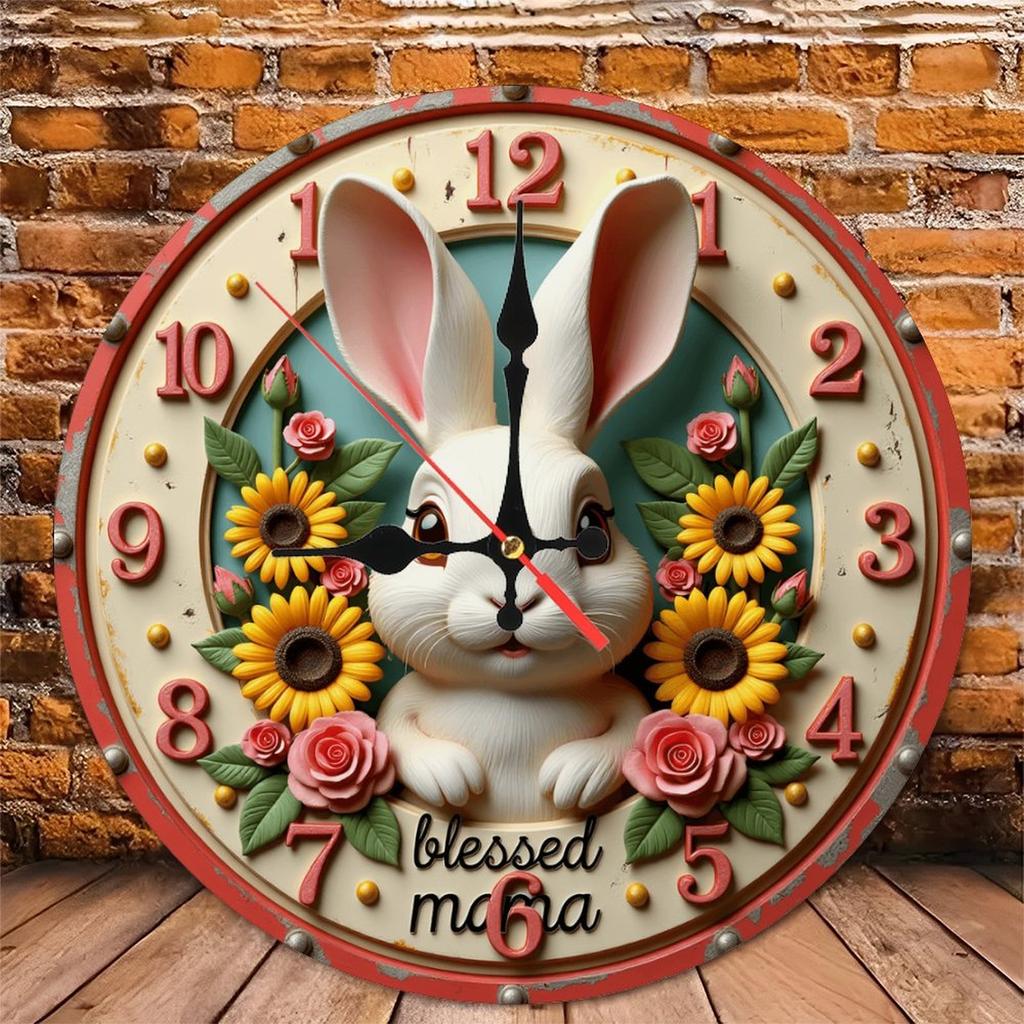 25x25cm Wood Wall Clock Designed for Indoor Use Only