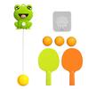 1 Set Tennis Trainer Highly Resilient Height Adjustable Hand-eye Coordination Cartoon Rabbit Table Tennis Trainer Indoor Sports