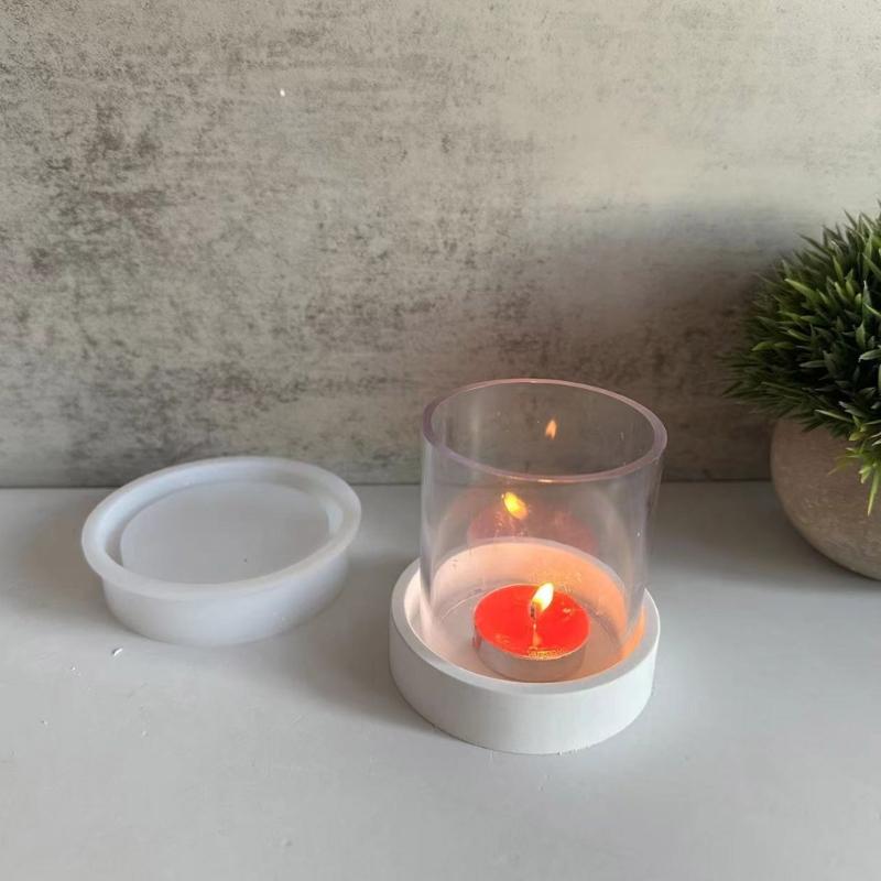 Outdoor Garden Candle Holder Silicone Molds Handmade Candlestick Molds Concrete Plaster Moulds for Candle Holder Making