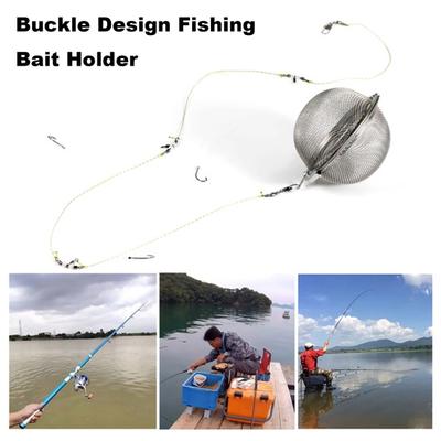 Stainless Steel Fishing Bait Cage Portable Fine Mesh Solid Lure Ball Holder Carp