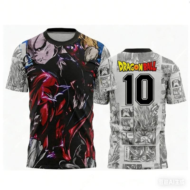 2026 Summer Dragon Ball Retro Fitness T-shirt Men's Oversized 3D Printed Short-sleeved Family Unisex Children's Sports Shirt