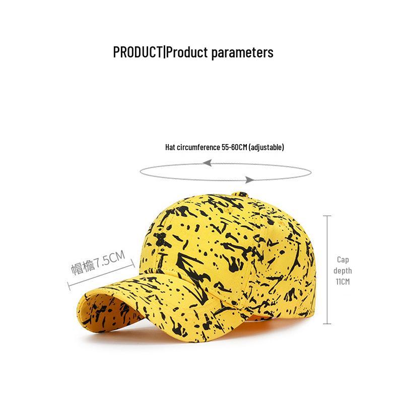 Korean Style Cotton Graffiti Baseball Cap for Women and Men - Trendy Sun Protection Hat for Spring and Autumn
