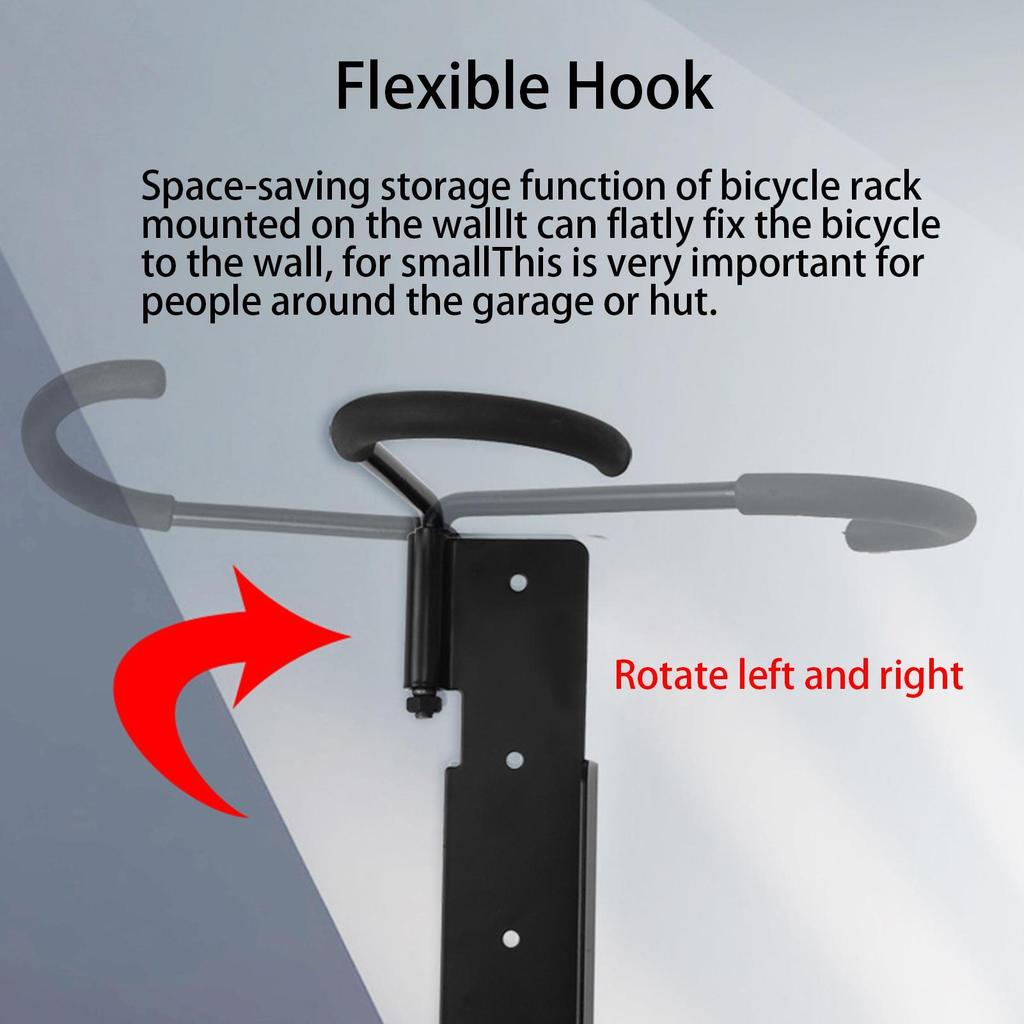 Bike Storage Rack Wall Mount Rotatable Rack For Bicycle Outdoor & Indoor Space-Saving Universal Metal Bicycle Storage Stand