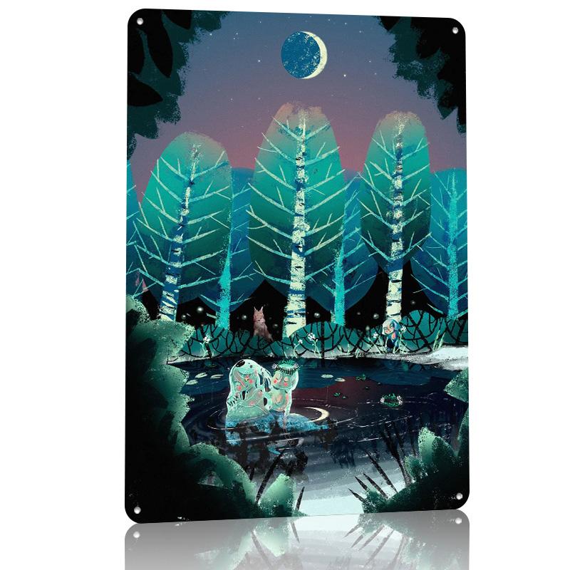 Mysterious Spring D Texture Printed Poster Custom Vintage Metal Tin Plate Sign for Wall Art Decoration Garage Decorations House