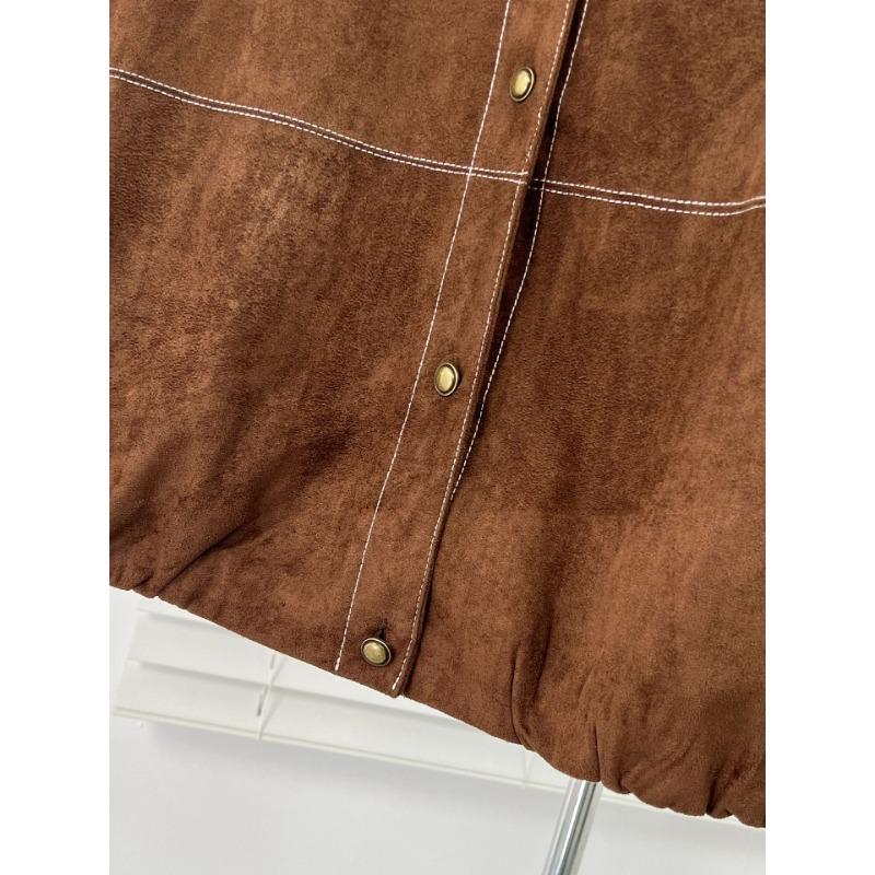Women Plus Size Contrast Stitch Suede Sleeveless Casual Vest Outerwear