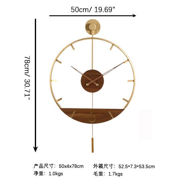 Nordic Minimalist Decorative Clock Living Room Modern Background Wall Hanging Clock Light Luxury Art Wood Clock