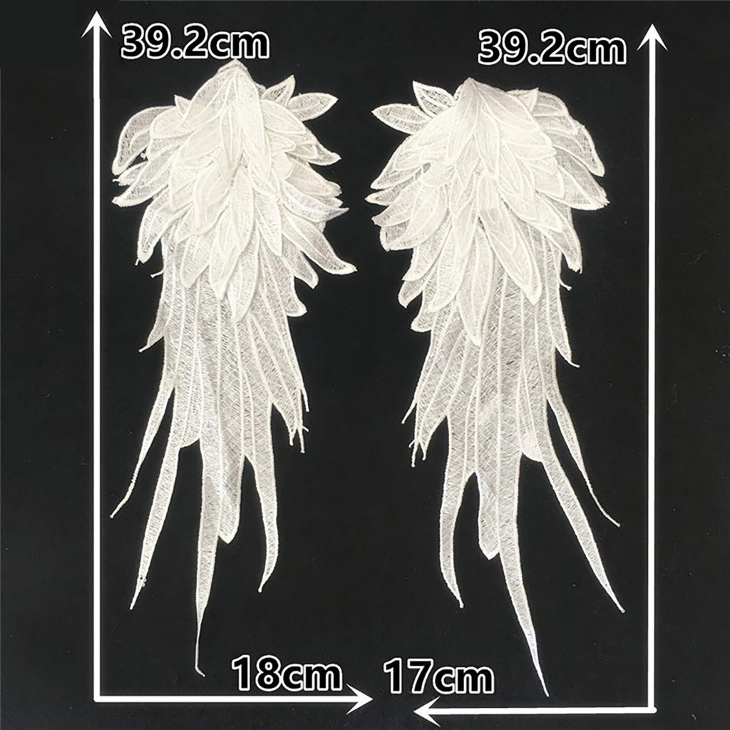 1pair Angel Wing Embroidery Patches Fashion Clothing Applique Costume Accessory for Personalized Clothing