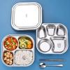 Dishwasher Safe Lunch Plates Efficient Stainless Steel Divided Dinner Plates for Toddlers Elderly and Hospital Use