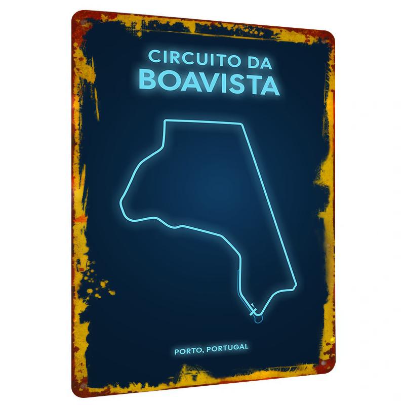 

Boavista Circuit Map Metal Wall Art Racing Decor Porto Portugal Home Decor Sign 20x30cm（7.8x11.8inch）