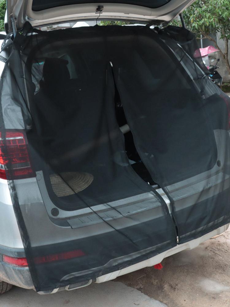 Magnetisches Fliegengitter für die Heckklappe des Autos, mit Reißverschluss verschließbar, Fliegengitter für Autocamping, SUV, Insektenschutz für Autozelt, Autocamping-Zubehör