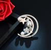 Fashion Pearl Moon Star Brooch for Women Men Fashion Rhinestone Brooches Pins Jewelry Accessories Party Gifts