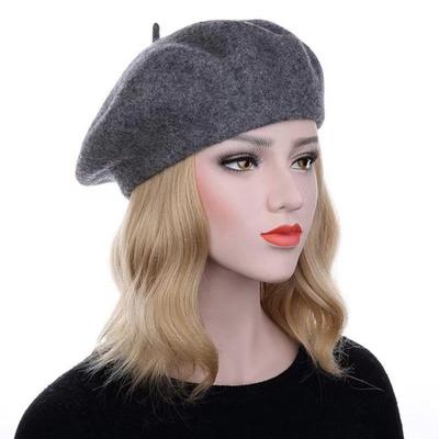 Yousheng Damen Baskenmütze Einfarbig Elastisch Warm Weich Malermütze Herbst Winter Reise Alltagskleidung Modeaccessoire