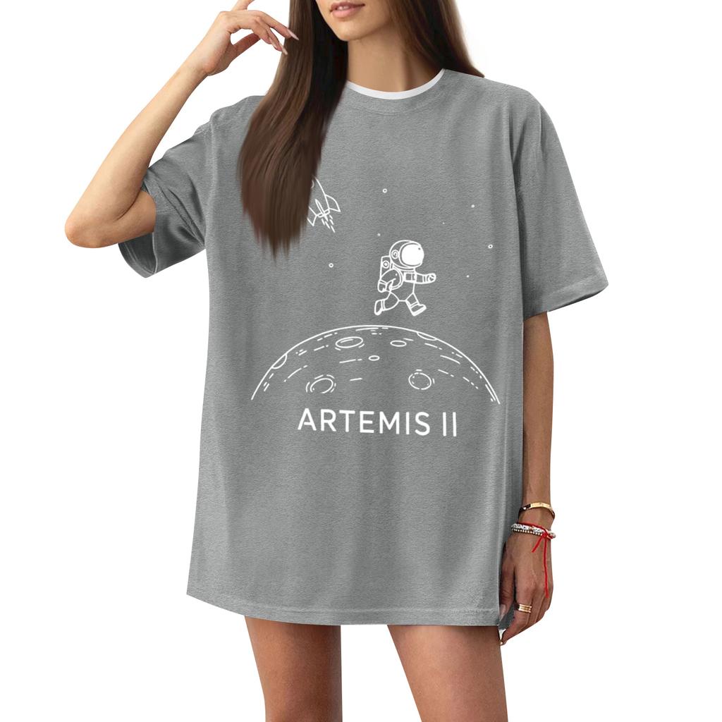 Women's Casual Printed T-Shirt Round Neck Pullover Short Sleeve Top