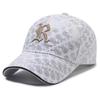 Letter R Embroidery Cotton Baseball Cap Adjustable Breathable Peaked Caps Gift