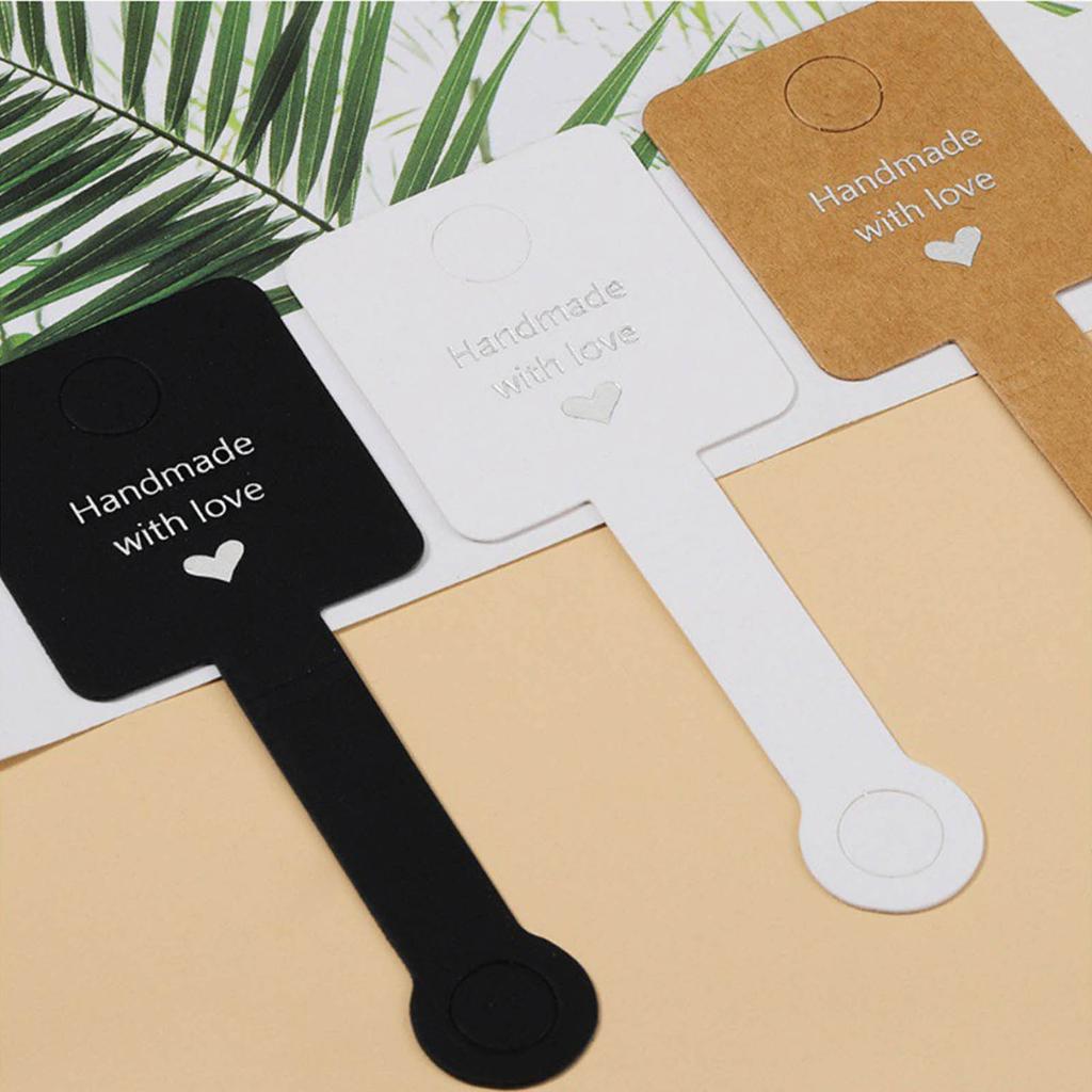 50Pcs Self Adhesive Jewelry Display Cards Versatile Foldable Jewellery Tags for Ring Bracelets and Hair Accessories