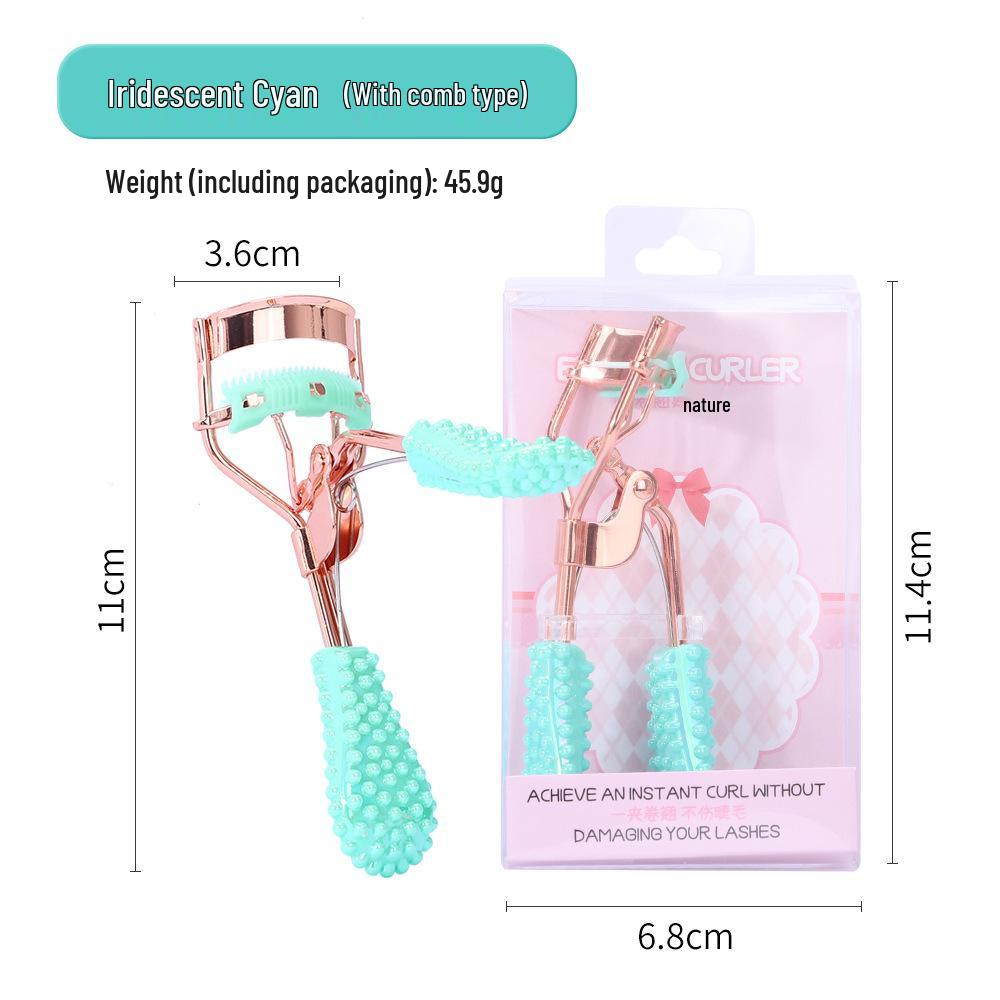 Press Eyelash Curler with Pink Handle & Carbon Steel for Natural Curling – Beauty Tool in Box.