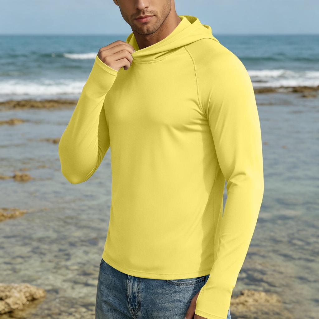 Herren UPF50 Plus Sonnenschutz Hoodie Schnelltrocknend Langarm Leichter Pullover für Outdoor-Aktivitäten Sport Reisen