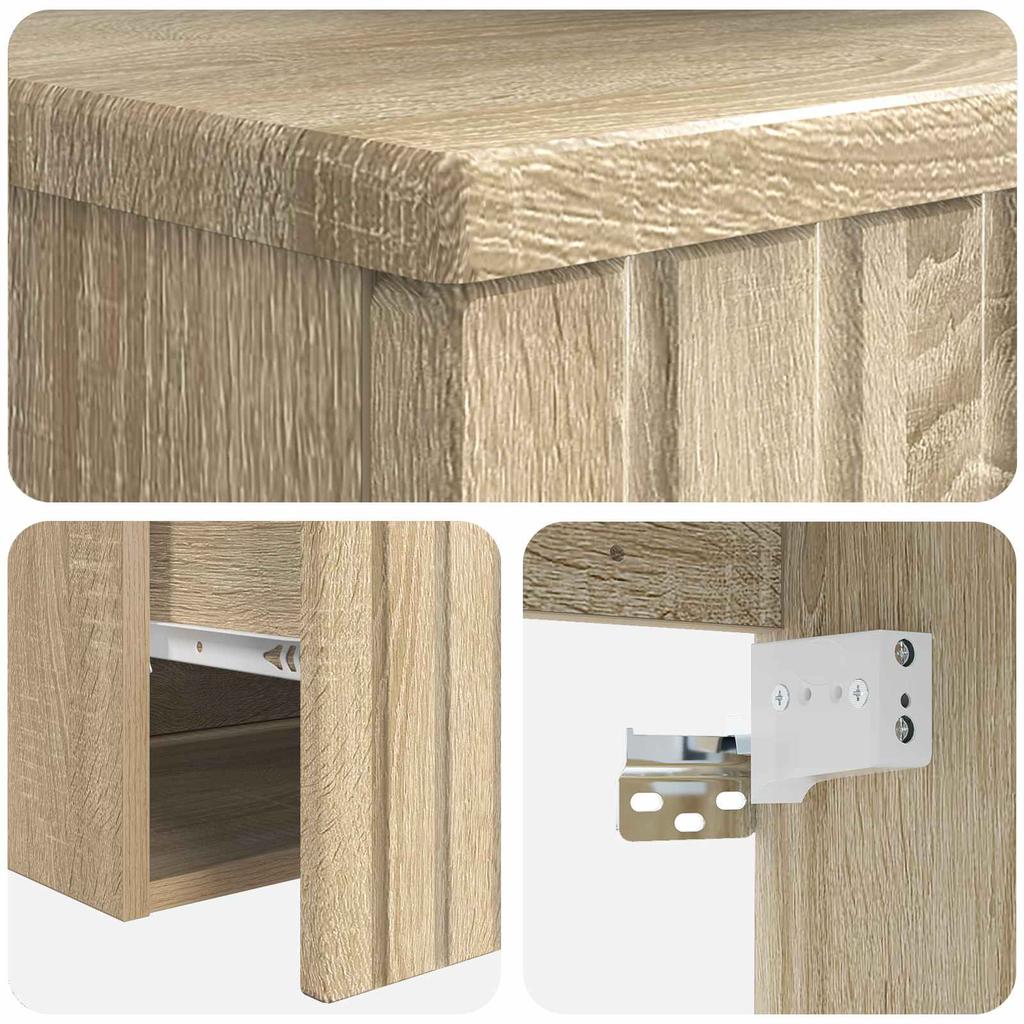 Bathroom Furniture Set Sonoma Oak Engineered Wood