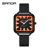 SANDA 3269 Fashion Quartz Watch Girl And Boy 5ATM Waterproof Rectangle Light Trend Student Young Men's Quartz Watch
