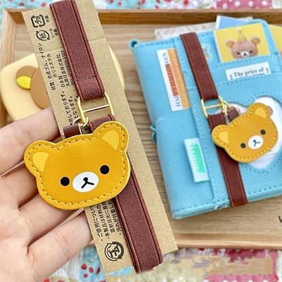 Creative Cartoon Bear Notebook Straps Loose-leaf Notebook Adjustable Elastic Band Binding Rope DIY Decor Binder Strap