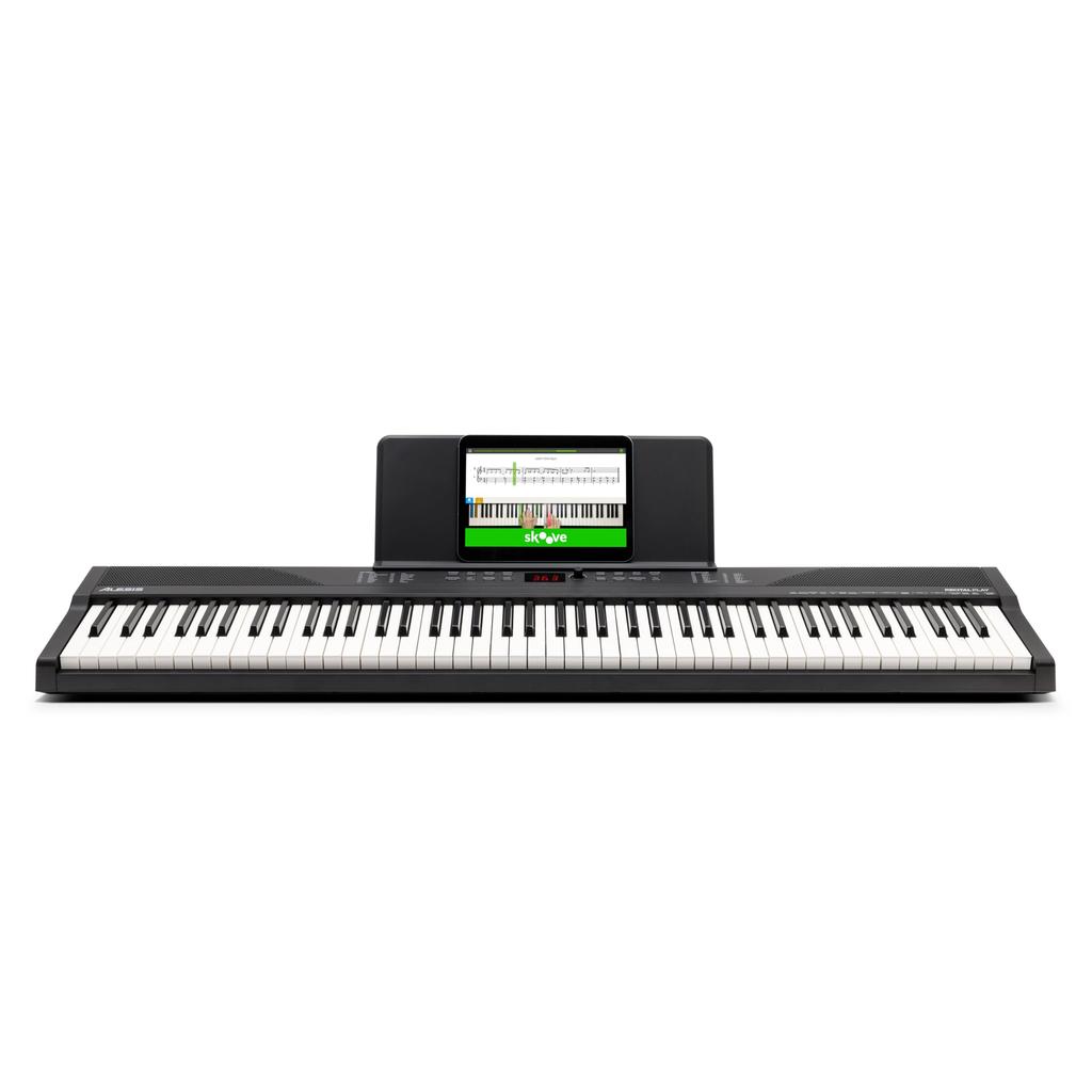 Alesis Pianino Cyfrowe 88 Klawiszy Klawiatura Lekcje Pianina dla Początkujących w Zestawie Przenośny Terminal Głośnikowy Stojak na Tablet na Nuty Zasilacz 480 Barw