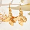 European and American Style Jewelry, Geometric Leaf Metal Design Earrings, Versatile and High-end