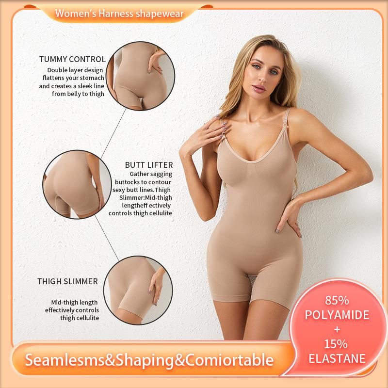 Women's One-Piece Suspender Bodysuit: Tummy-Tucking, Buttock-Lifting, Breast-Supporting Shaping Garment